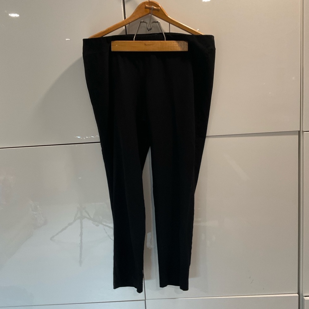 Eileen Fisher black crepe Jersey stretch pants Sz XL slim fit